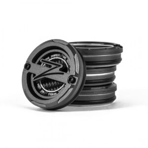 5-Piece Centercaps | Matte Gunmetal + Black Z + Carbon Fibre Inlay | default