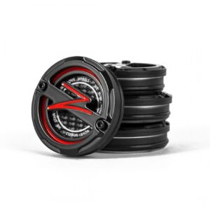 5-Piece Centercaps | Satin Black + Red Z + Carbon Fibre Inlay | default