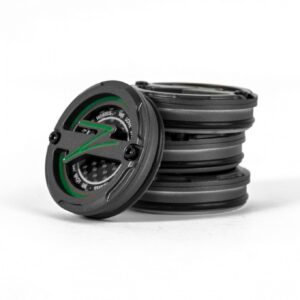 5-Piece Centercaps | Matte Gunmetal + Green Z + Carbon Fibre Inlay | default
