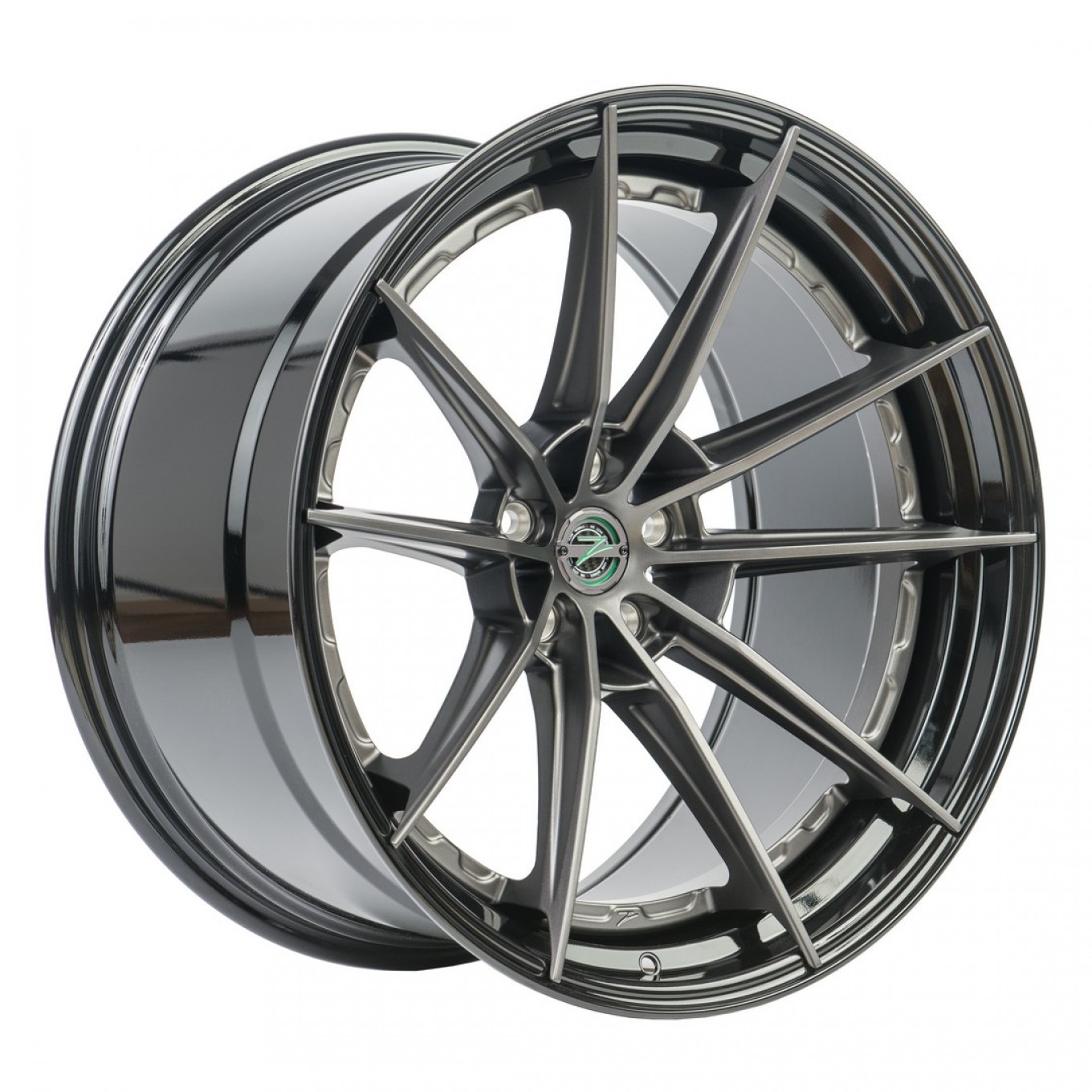 ZP.MODULAR 1 | SUPER DEEP CONCAVE - Matte Gunmetal Centers / Gloss Black Lip | 9,5J x 20" ET22 5x120 72,6