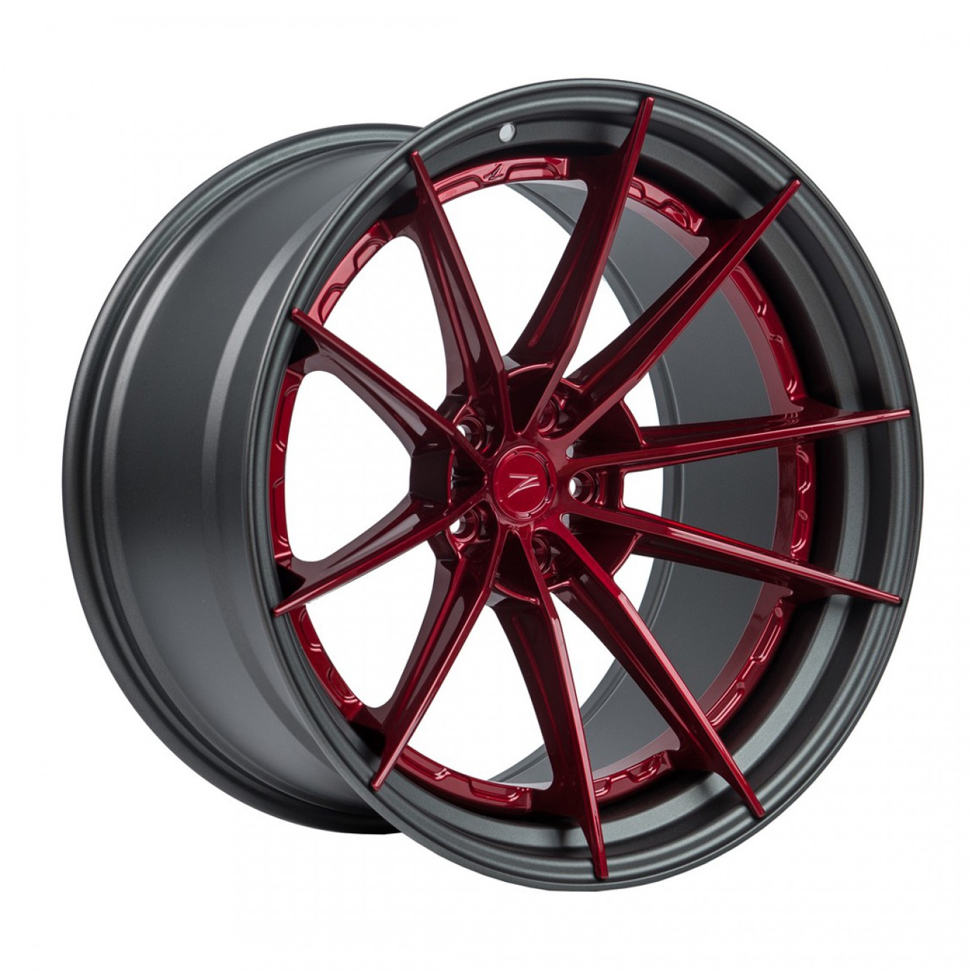 ZP.MODULAR 1 | SUPER DEEP CONCAVE - Blood Red Center / Matte Gunmetal Lip | 9,5J x 20" ET22 5x120 72,6