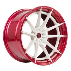 ZP.MODULAR 1 | SUPER DEEP CONCAVE - White Center / Candy Red Lip | 9,5J x 20" ET22 5x120 72,6