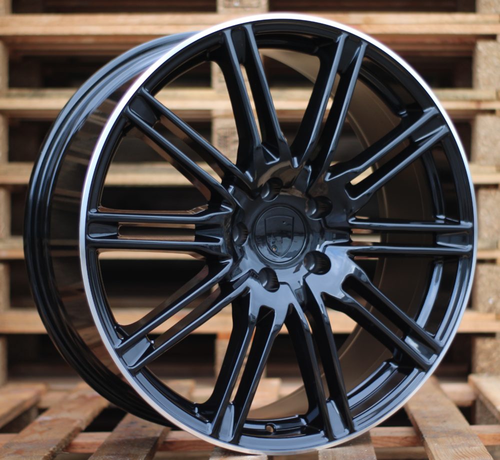 Jante Porsche 21x10 ET50 5x130 - Black+Polished Lip