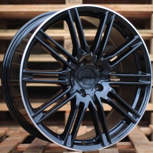 Jante Porsche 18x8 ET50 5x130 - Black+Polished Lip