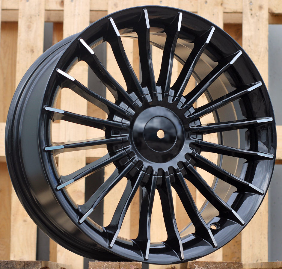 Jante BMW 17x8 ET34 5x120 - Black+Polished Lip