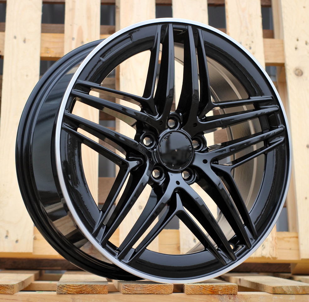 Jante Mercedes 19x8 ET52 5x112 - Black+Polished Lip
