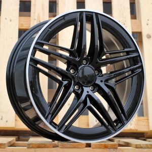 Jante Mercedes 19x8 ET52 5x112 - Black+Polished Lip