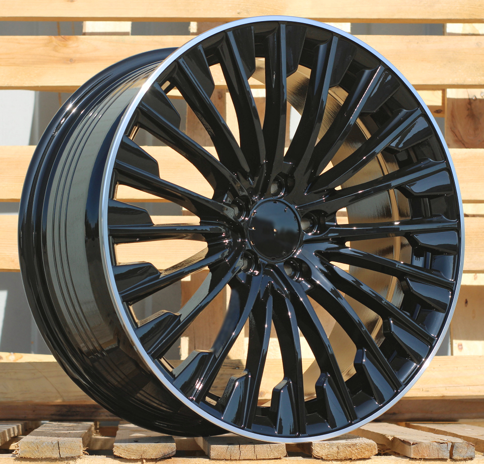 Jante Mercedes 19x8,5 ET35,5 5x112 - Black+Polished Lip