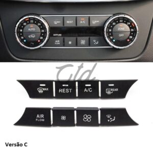 Conjunto de 8 Botões Módulo Ar Condicionado Mercedes-Benz ML GL GLS W166 W292 2012-2019 Versão C