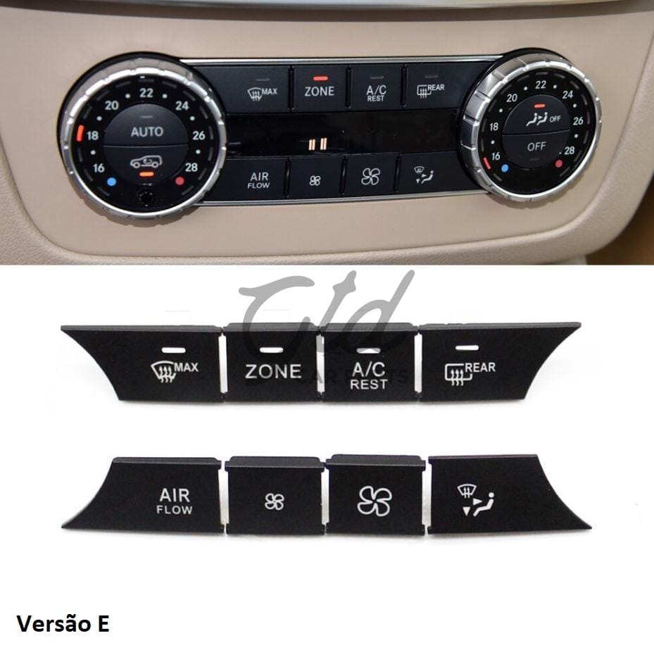 Conjunto de 8 Botões Módulo Ar Condicionado Mercedes-Benz ML GL GLS W166 W292 2012-2019 Versão E