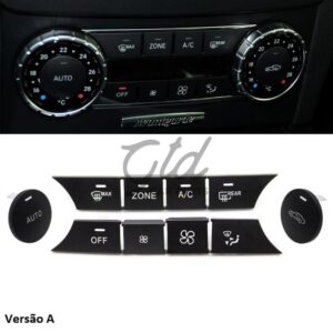 Conjunto de 10 Botões Módulo Ar Condicionado Mercedes-Benz Classe C W204 GLK 2007-2012 Versão A
