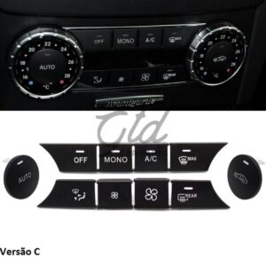 Conjunto de 10 Botões Módulo Ar Condicionado Mercedes-Benz Classe C W204 GLK 2007-2012 Versão C