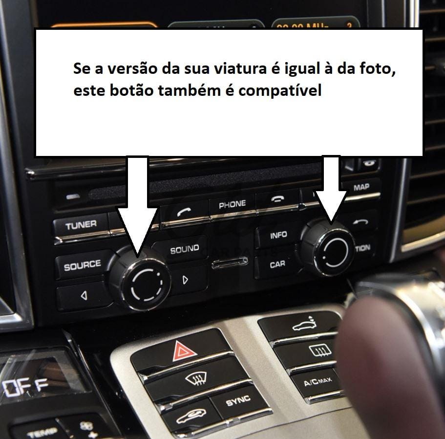 Botão Volume Direito Rádio Tablier Porsche Cayenne Panamera Macan 7P5 970 95B - Image 2