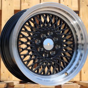 Jante RACIN 15x7 ET25 4x100 - Black+Polished Lip