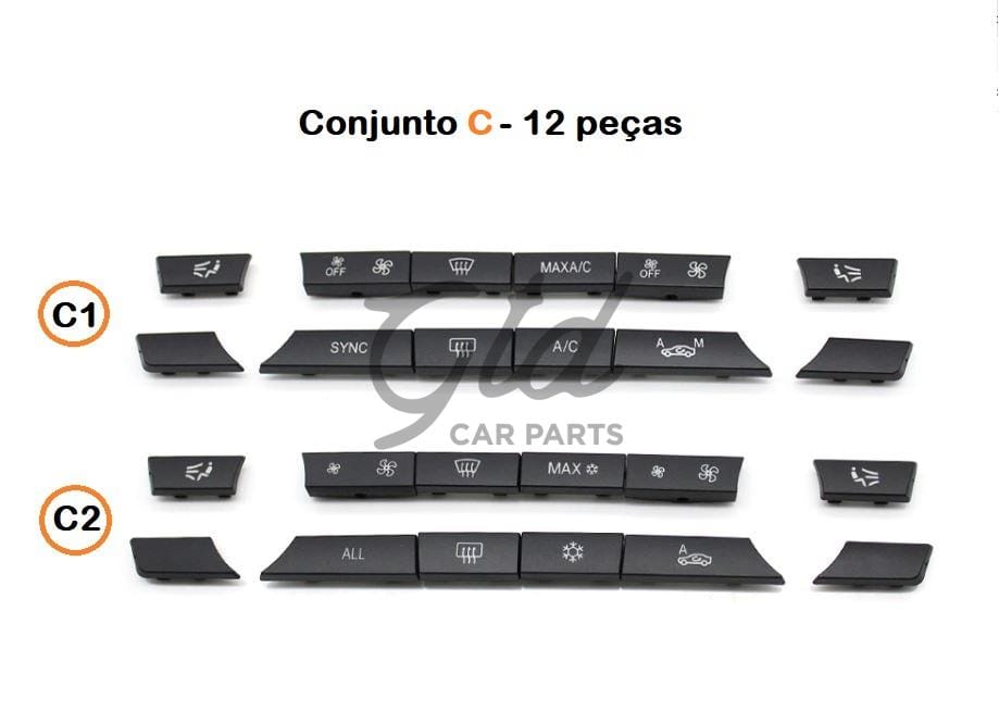 Pack 12 botões Módulo Ar Condicionado BMW Série 5/6/7 X5 X6 F10 F16 2009-2020-C1 - Image 2