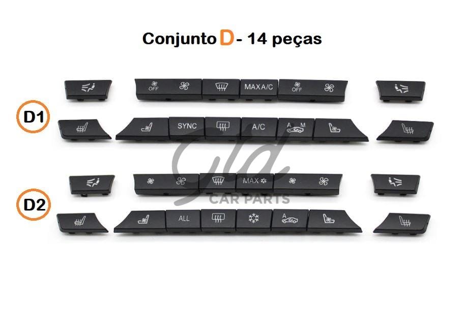 Pack 14 botões Módulo Ar Condicionado BMW Série 5/6/7 X5 X6 F10 F16 2009-2020-D2 - Image 2