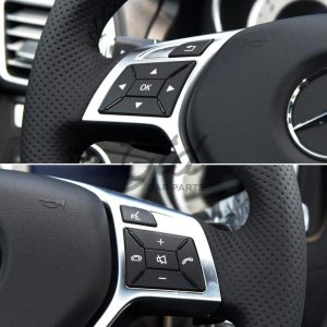 Alternative view of Botões Volante Cinza Escuro Mercedes-Benz Classe C E GLK CLA GLA B CLS SLK SLC W204 W207 W212 W117 W246 W172