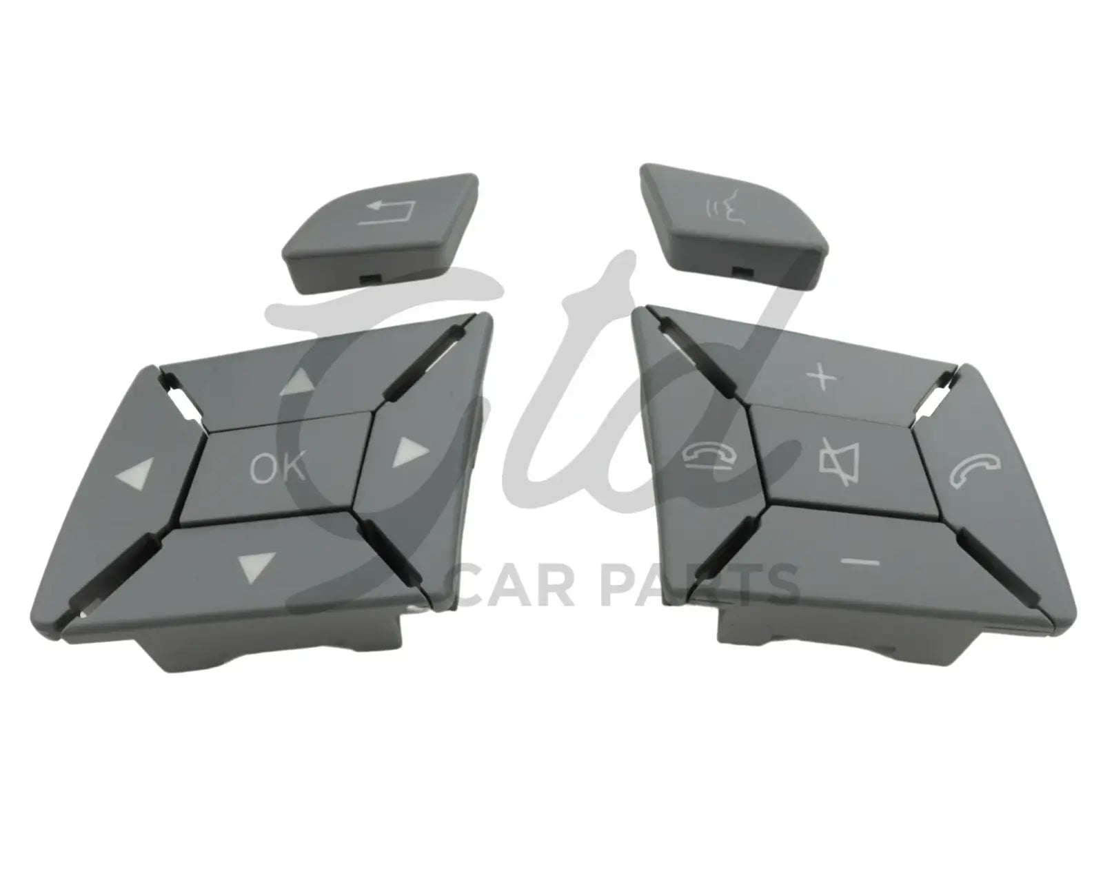 Botões Volante Cinza Mercedes-Benz Classe C E GLK CLA GLA B CLS SLK SLC W204 W207 W212 W117 W246 W172