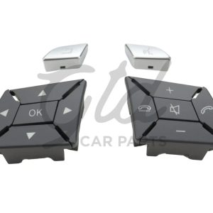 Botões Volante Cinza Escuro Mercedes-Benz Classe C E GLK CLA GLA B CLS SLK SLC W204 W207 W212 W117 W246 W172