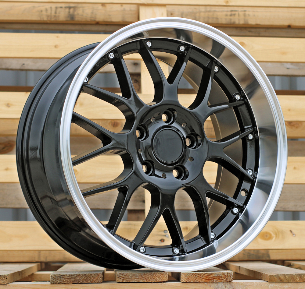 Jante BMW 17x7,5 ET35 5x120 - Black+Polished Lip