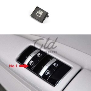 Botões P/ Comutador de Vidros Passageiros Traseiros Mercedes-Benz Classe S W221 2009-2013-Esquerdo (Traseiro)