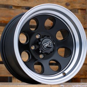 Jante 4X4 15x8 ET-20 5x114,3 - Black Half Matt+Polished Lip
