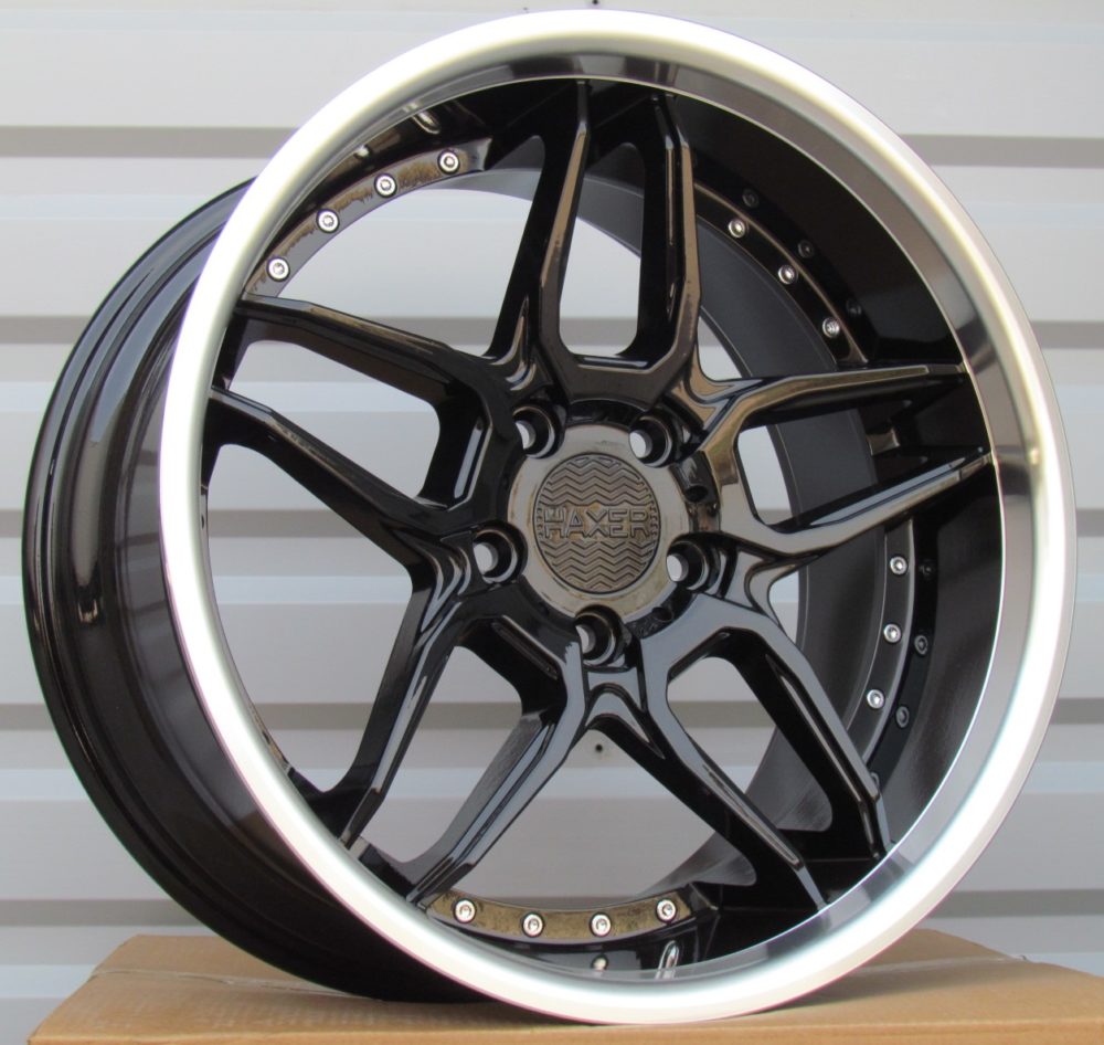 Jante HAXER 18x10 ET15 5x120 - Black+Polished Lip
