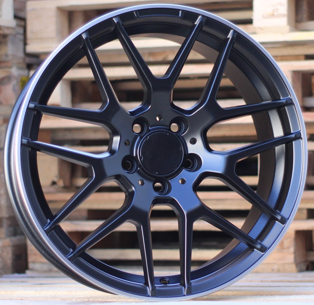 Jante Mercedes 18x8 ET40 5x112 - Black Half Matt+Polished Lip