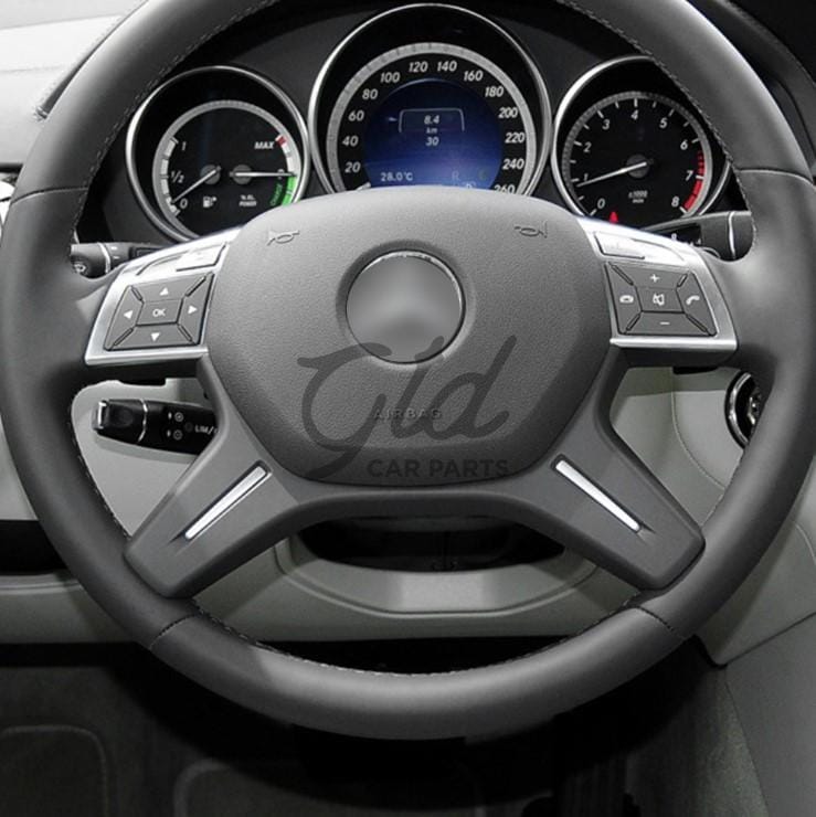 Moldura Volante Cromado / Cinza Escuro Mercedes-Benz Classe C E M G ML GLS W204 W212 W166 W463 2011-2019 - Image 2