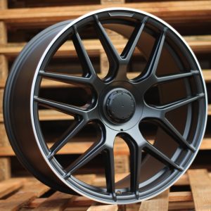 Jante Mercedes 22x10 ET46 5x112 - Black Half Matt+Polished Lip