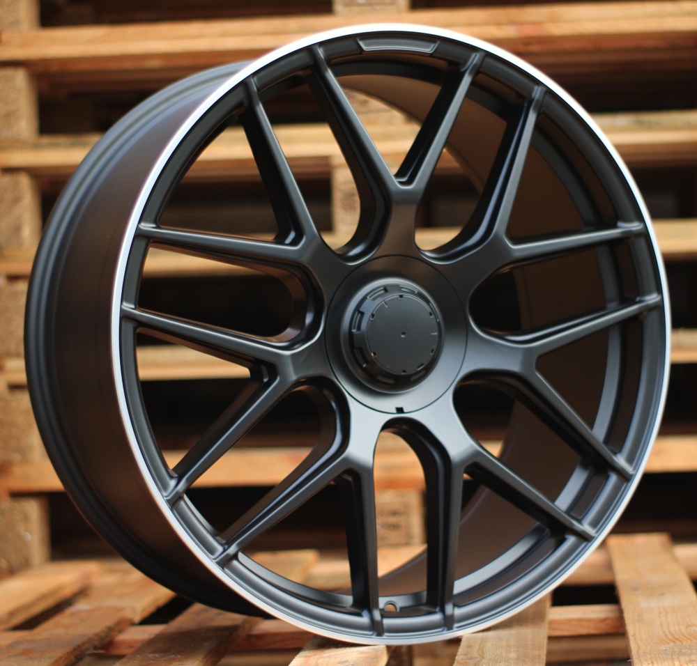 Jante Mercedes 22x11 ET40 5x112 - Black Half Matt+Polished Lip
