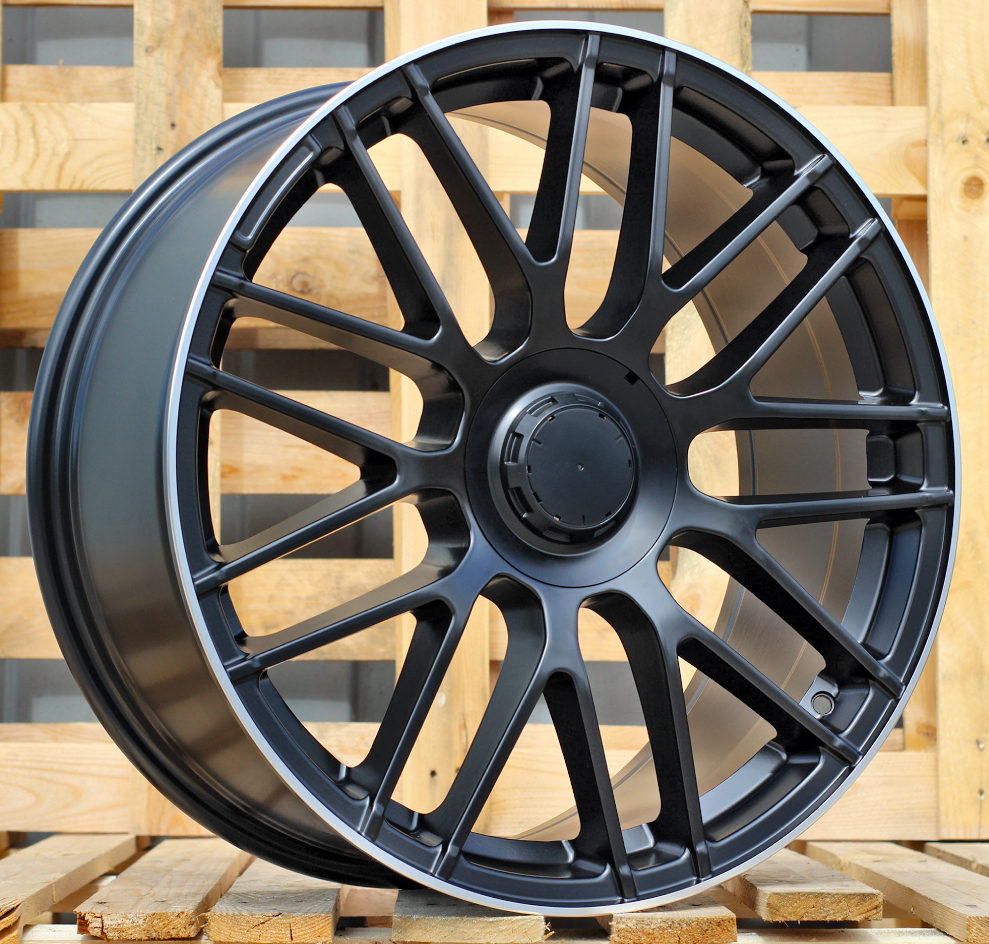 Jante Mercedes 18x8 ET45 5x112 - Black Half Matt+Polished Lip