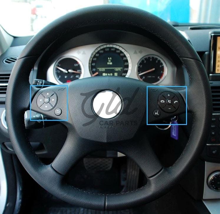 Botões Volante Preto Mercedes-Benz Classe C E GLK W204 W212 W207 X204 2007-2013 - Image 3