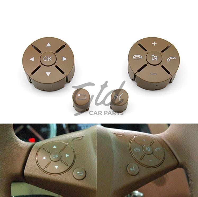 Botões Volante Amarelos Mercedes-Benz Classe C E GLK W204 W212 W207 X204 2007-2013 - Image 2