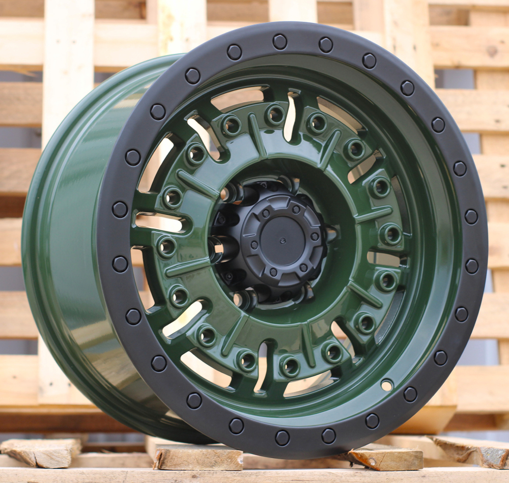 Jante 4X4 17x9 ET 6x139,7 - Olive Green+Black Lip