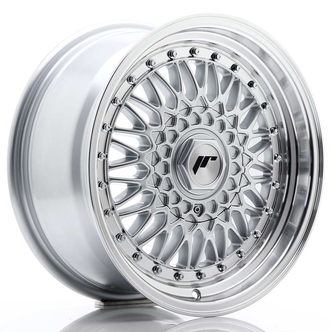 JR Wheels JR9 16x7,5 ET25 BLANK Silver w/ Machined Lip+Silver Rivets