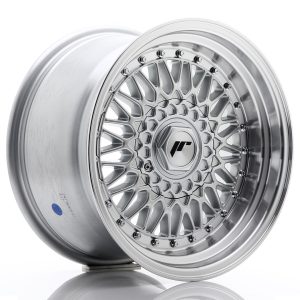 JR Wheels JR9 16x9 ET20 BLANK Silver w/ Machined Lip+Silver Rivets