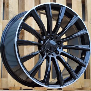 Jante Mercedes 17x7,5 ET45 5x112 - Black+Polished Lip