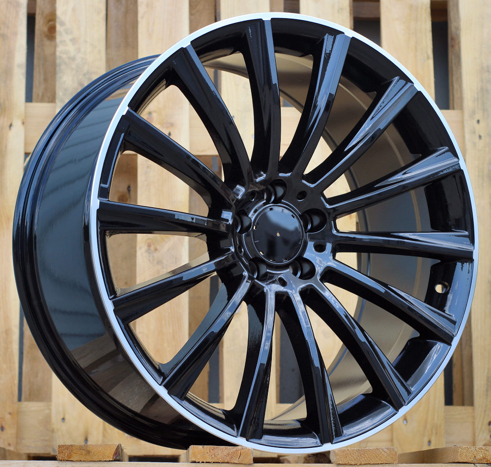 Jante Mercedes 20x8,5 ET40 5x112 - Black+Polished Lip