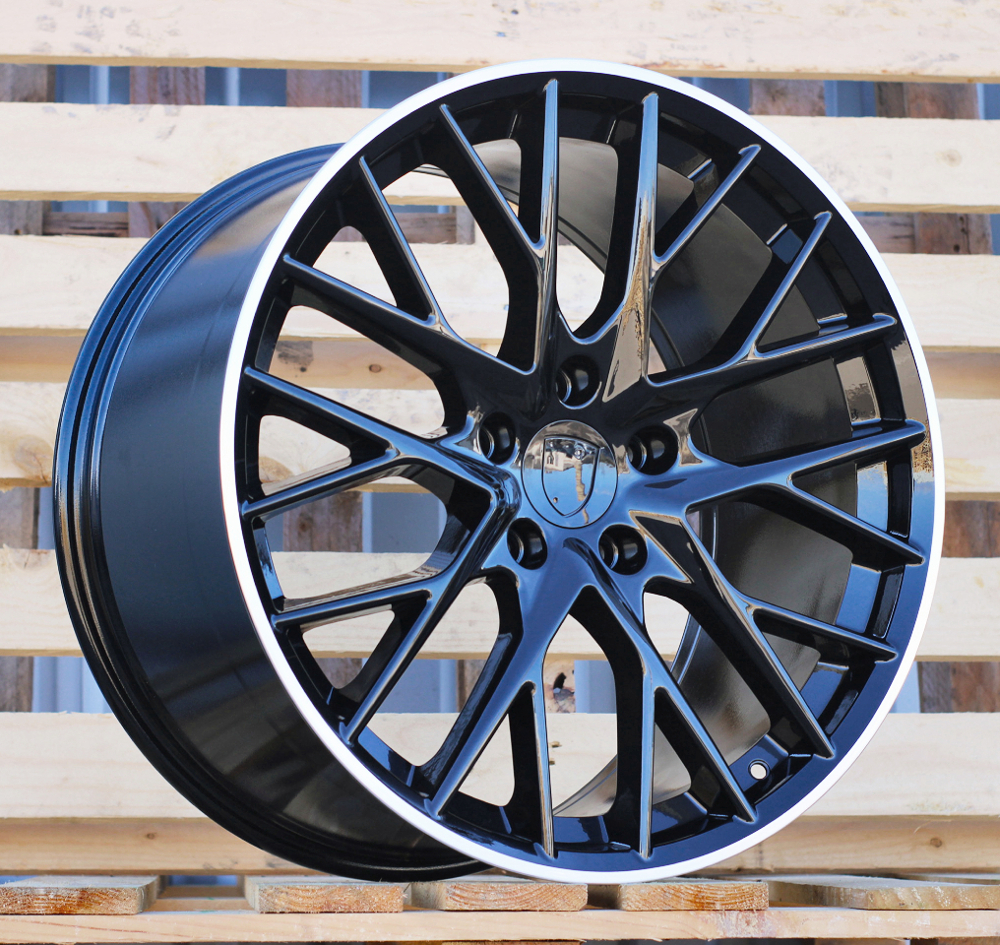 Jante Porsche 21x11,5 ET62 5x130 - Black+Polished Lip