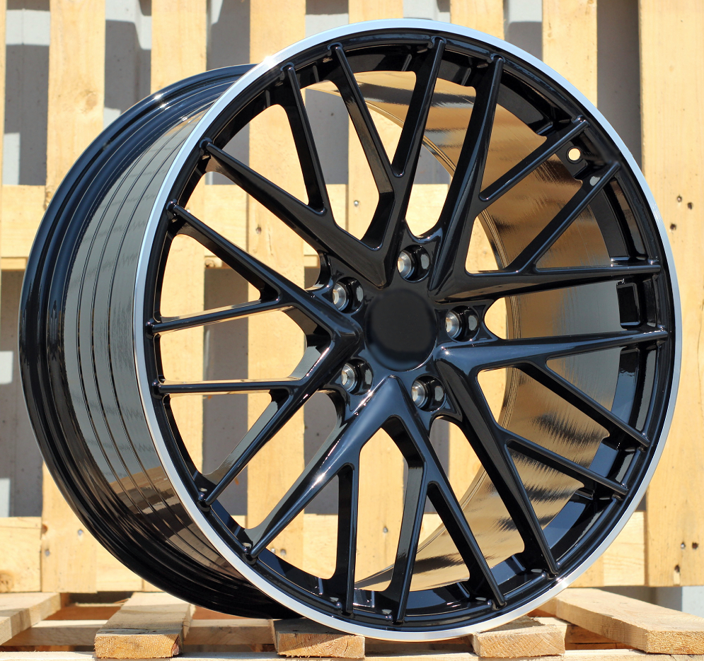 Jante Porsche 21x11,5 ET69 5x130 - Black+Polished Lip