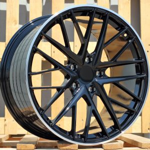 Jante Porsche 21x9,5 ET71 5x130 - Black+Polished Lip