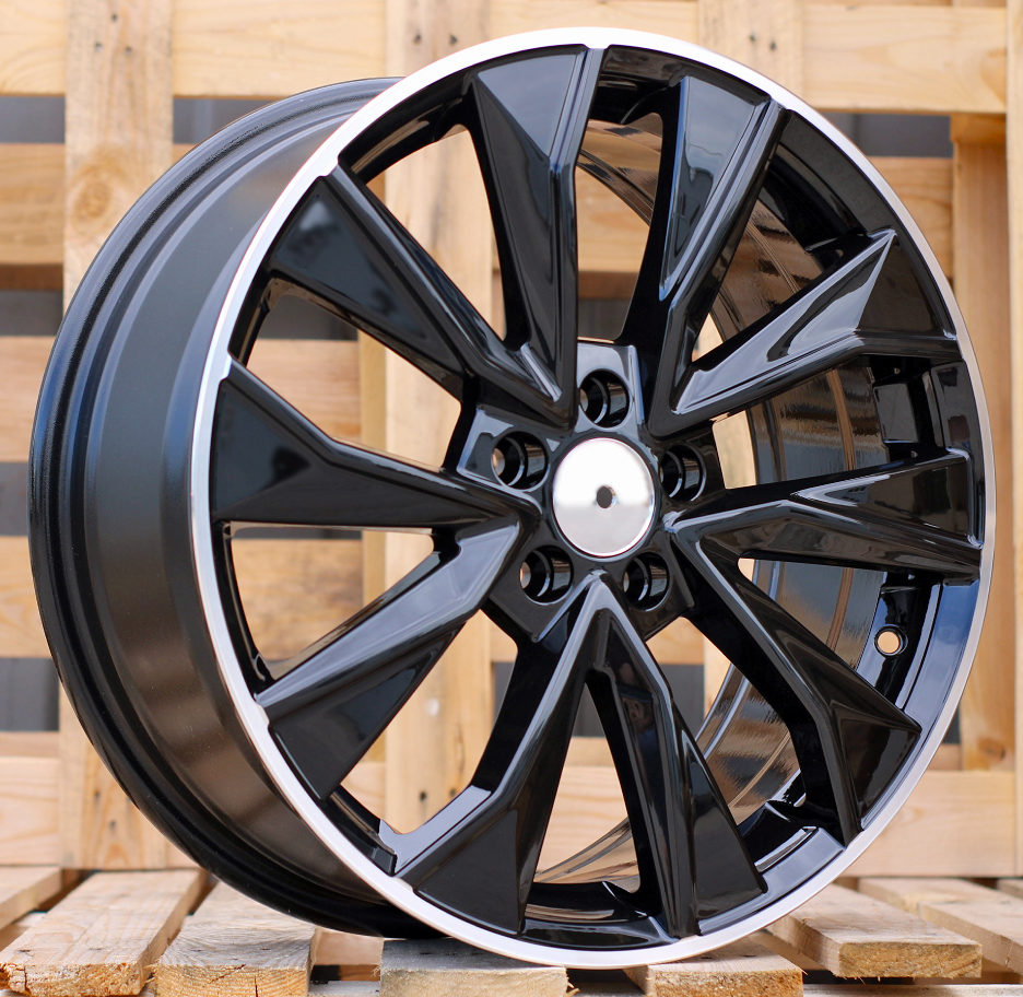 Jante Skoda 17x7 ET40 5x112 - Black+Polished Lip