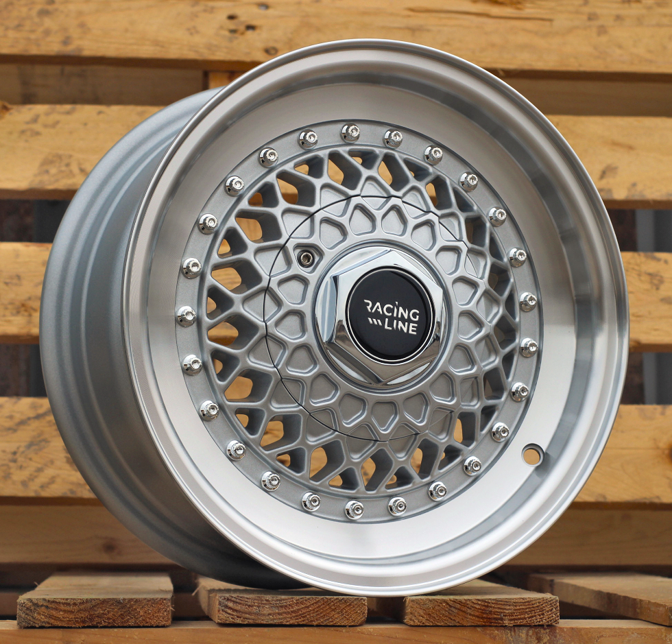 Jante RACIN 13x6 ET25 4x100|4x114,3 - Silver+Polished Lip