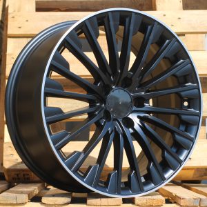 Jante Mercedes 18x8 ET43 5x112 - Black Half Matt+Polished Lip
