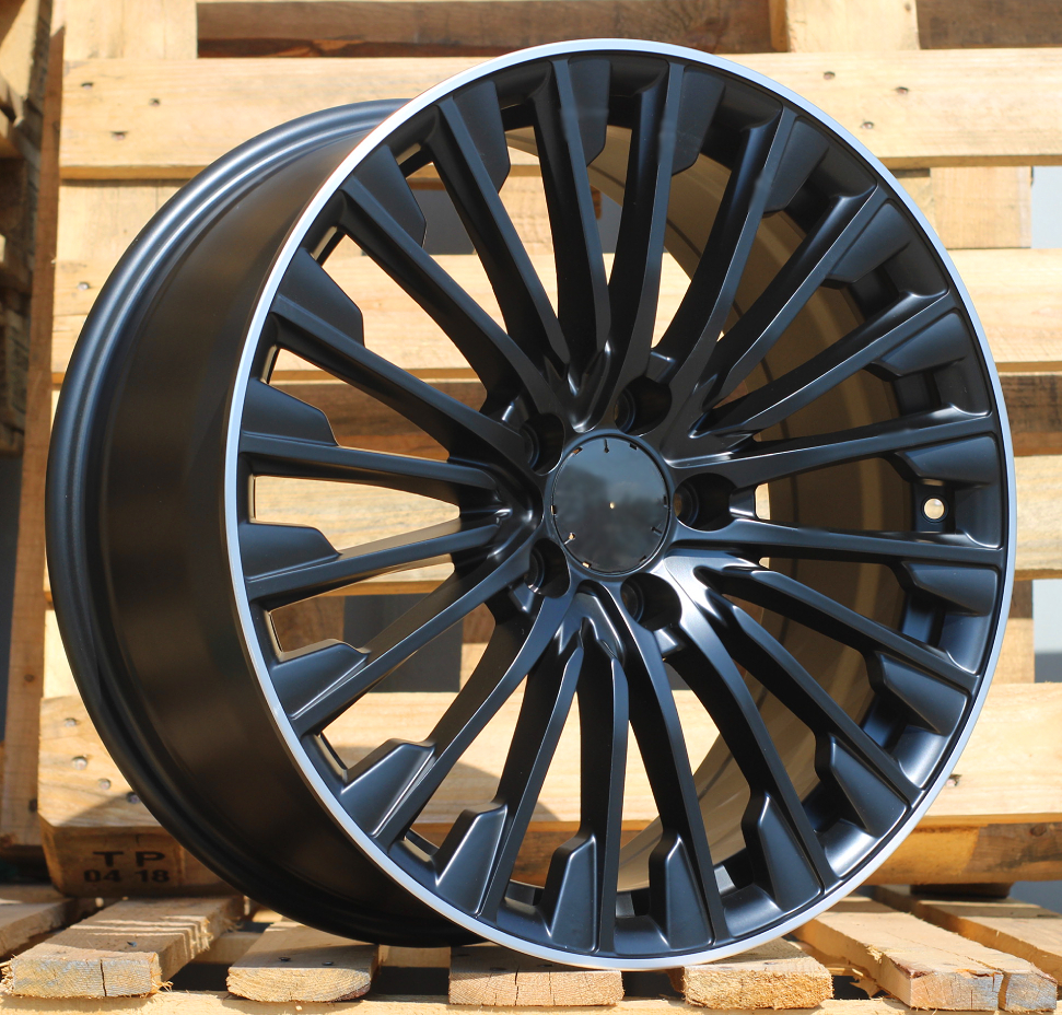 Jante Mercedes 18x8 ET43 5x112 - Black Half Matt+Polished Lip