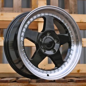 Jante BMW 17x8 ET34 5x120 - Black+Polished Lip