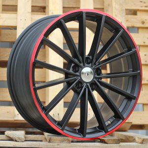 Jante Volkswagen 19x8 ET45 5x112 - Black Half Matt+Red Lip