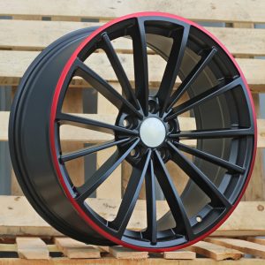 Jante Volkswagen 18x7,5 ET51 5x112 - Black Half Matt+Red Lip