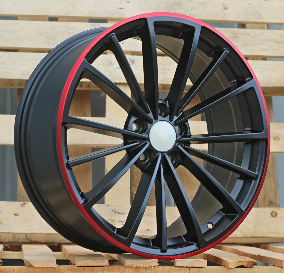 Jante Volkswagen 18x7,5 ET51 5x112 - Black Half Matt+Red Lip